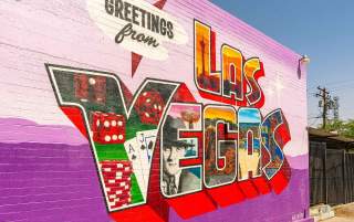 Las Vegas Postcard mural