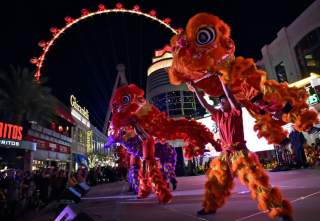 Chinese Dragon Dance at The LINQ Promenade at The LINQ Hotel + Experience.