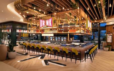 Wide shot of DRNK bar in Durango Casino & Resort. PHOTO CREDIT: Clint Jenkins
