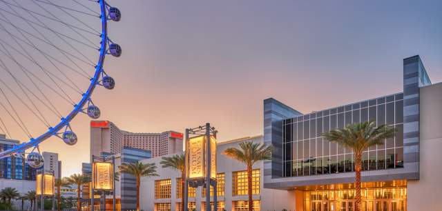 A look at the exterior of the stunning Caesars Forum.