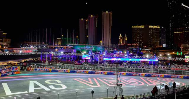 F1 track with "Las Vegas" on the track.