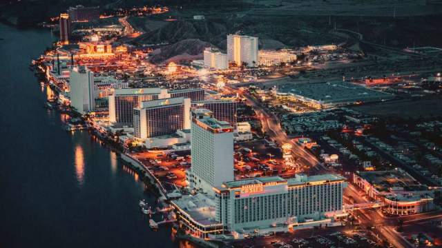aerial of Laughlin at night