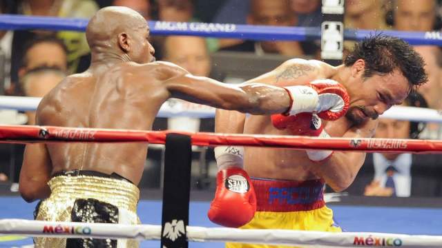 Floyd Mayweather and Manny Pacquiao boxing
