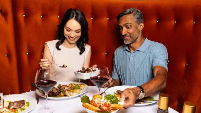 Couple at Gregory's Mesquite Grill Dining Table