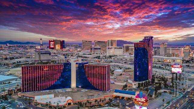 Exterior of Rio Las Vegas with the Strip in the background.