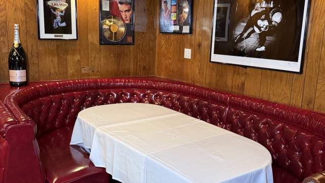 Elvis's booth at Golden Steer