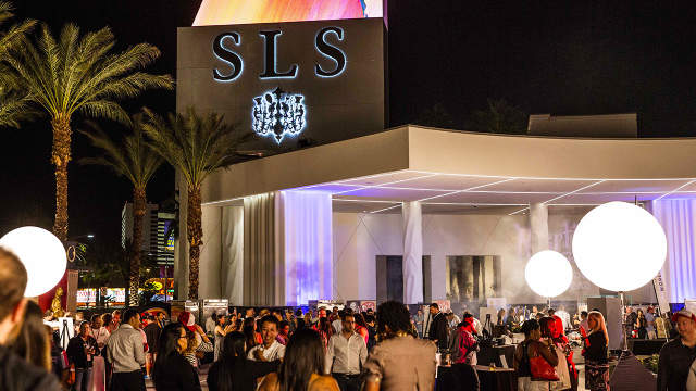 Evening outdoor party at SLS Las Vegas