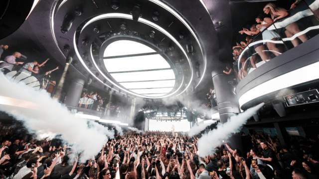 Crowd Dancing on two floors at LIV Nightclub