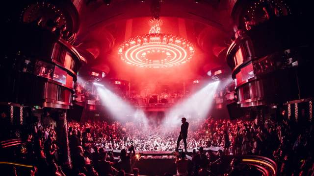 Famous DJ Martin Garrix preforms in front of a roaring audience at OMNIA Nightclub.