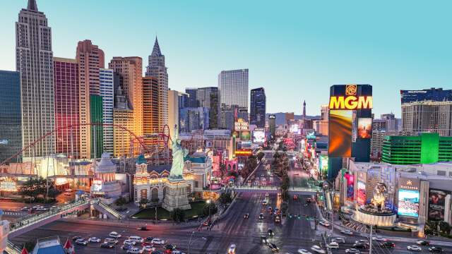 Aerial view of the Las Vegas Strip.