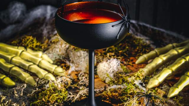 A halloween inspired cocktail at The Sand Dollar Lounge.