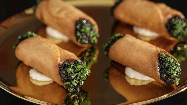 Wynn Sartiano's cannoli with caviar