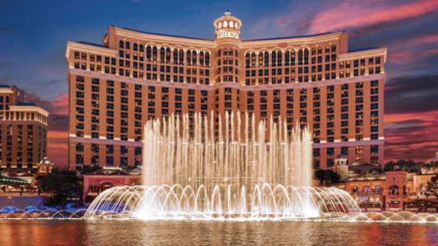 Fountains in front of Bellagio at sunset