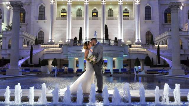 Wedding in front of Caesar's Palace
