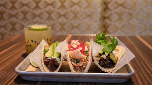 Get a taste of these amazing tacos at Uno Más Street Tacos + Spirits at SAHARA Las Vegas.