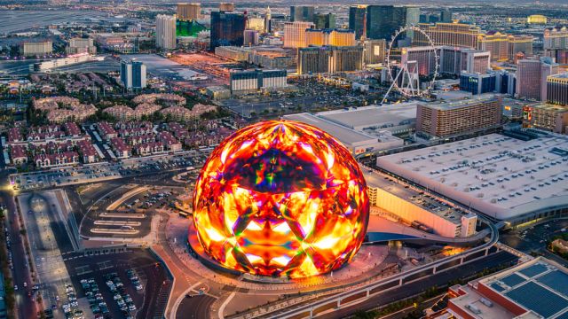 Aerial view of Sphere