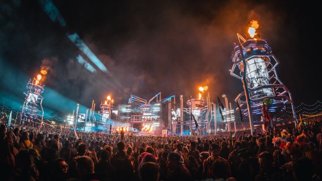 A huge crowd gathers at one of the many unique stages at EDC Las Vegas 2022.
