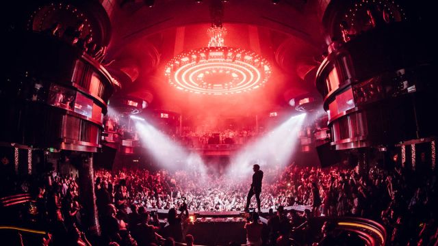 Famous DJ Martin Garrix preforms in front of a roaring audience at OMNIA Nightclub.