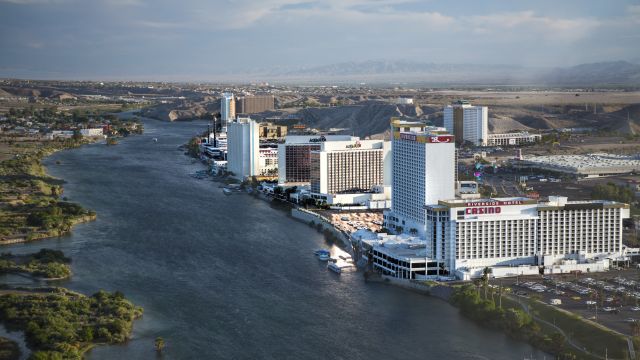 Aerial view of Laughlin during the day