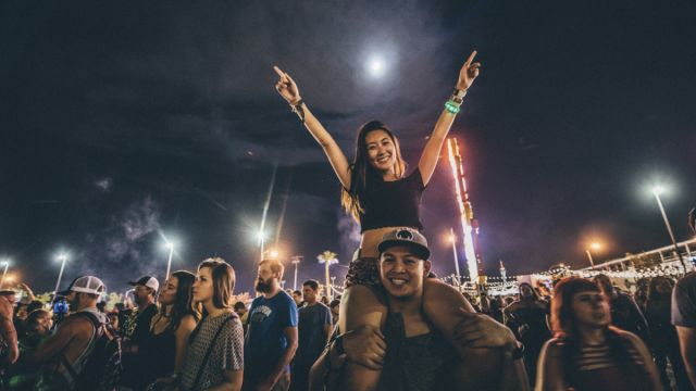 A couple having a great time at a festival!