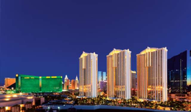 Exterior of The Signature at MGM Grand at night