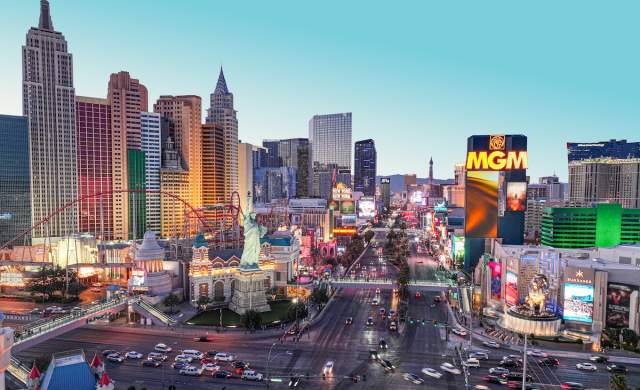 Aerial view of the Las Vegas Strip.