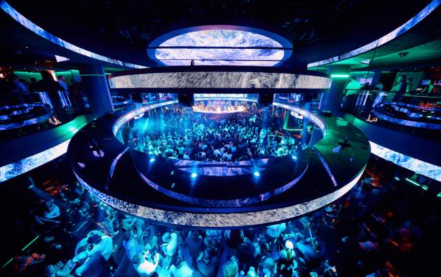 Top floor overlooking crowd at LIV Nightclub