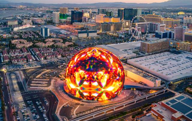 Aerial view of Sphere