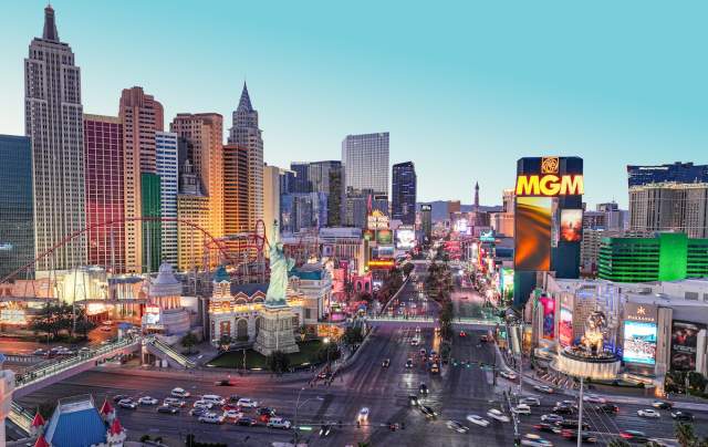 Aerial view of the Las Vegas Strip.