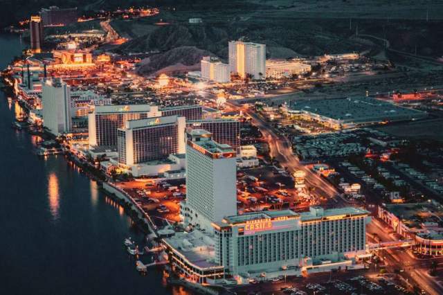 aerial of Laughlin at night