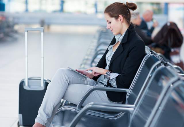 Woman Waiting at Airport
