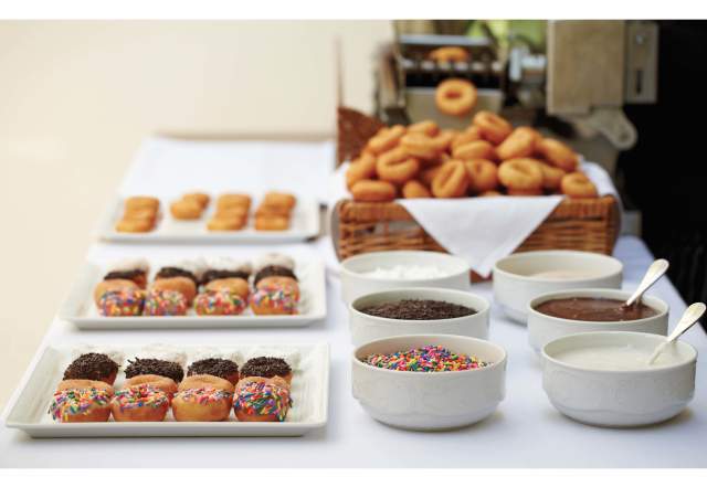 Donuts and toppings at the Four Seasons in Las Vegas, Nevada