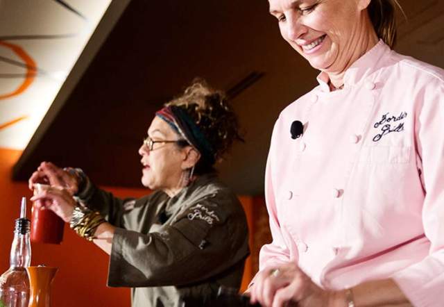 Chefs working at Border Grill Mandalay Bay in Las Vegas, Nevada