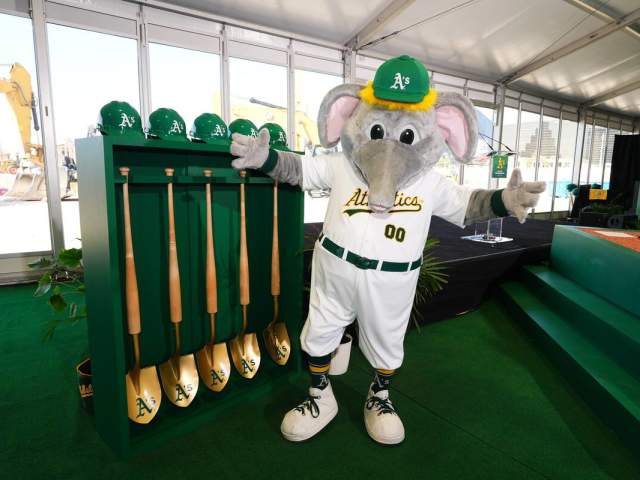 Stomper at Athletics Ballpark Groundbreaking