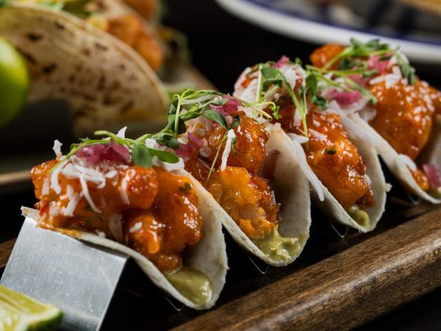 Borracha - Crispy Dynamite Shrimp Tacos