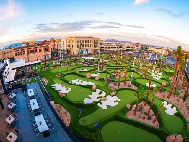 Four! Enjoy a day full of fun and golf where you can eat, drink, and putt to your heart's content at PopStroke in Town Square Las Vegas.