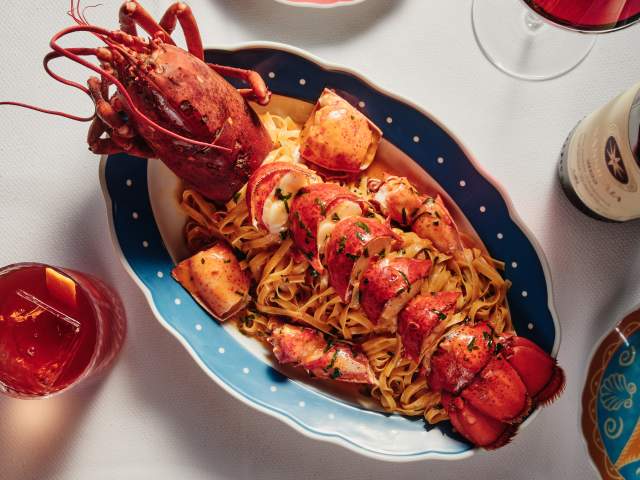 Spicy Lobster Fettucine at Carbone Riviera