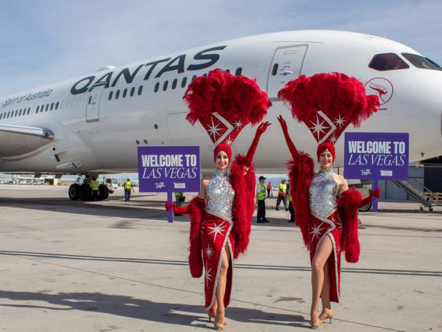 Qantas NRL Charter Arrives in Vegas