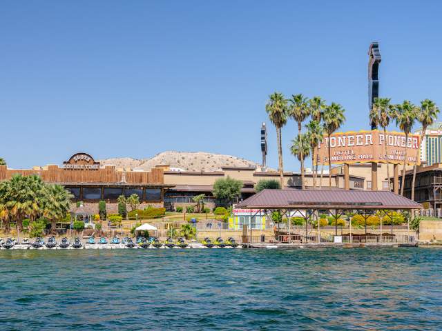 The New Pioneer in Laughlin with the stunning Colorado River in front.