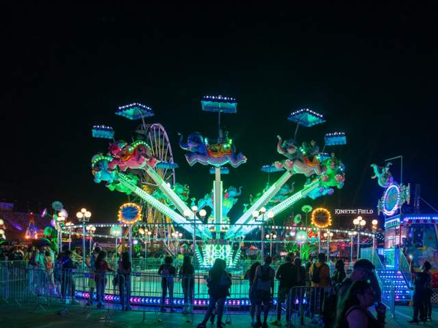 A group of people have a great time at EDC 2024 in Las Vegas, Nevada.