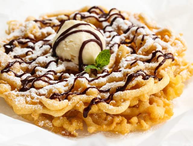 A funnel cake from Braud's Funnel Cake Cafe.