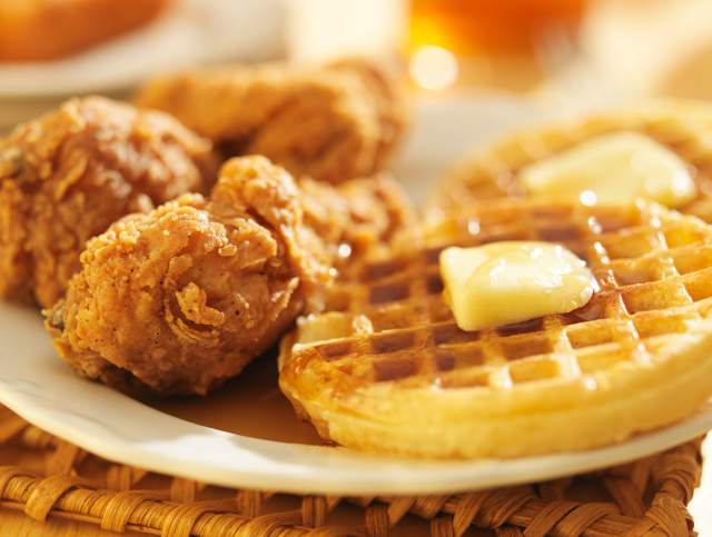 A classic southern breakfast of chicken & waffles at Lo-Lo's Chicken & Waffles.