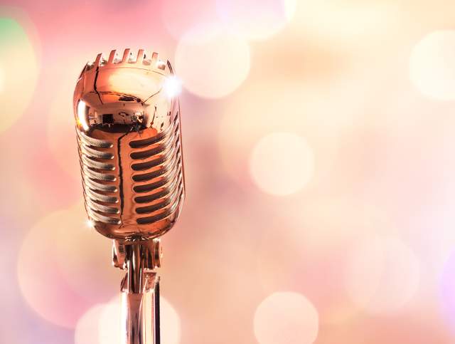 Microphone with glowing background