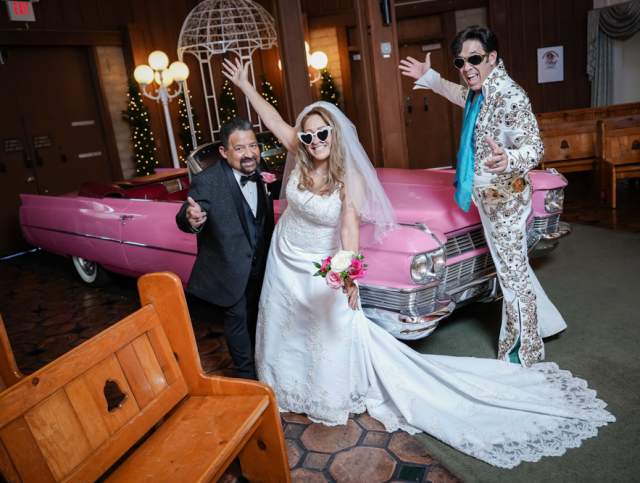 $200 in Upgrades on the Elvis Pink Cadillac Wedding Package