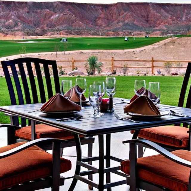 Enjoy the stunning views and delicious food at 1880 Grille at Conestoga Golf Club in Mesquite Nevada.