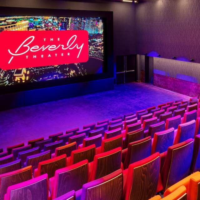 Experience the stunning lights and screens of the Beverly Theater in Las Vegas.