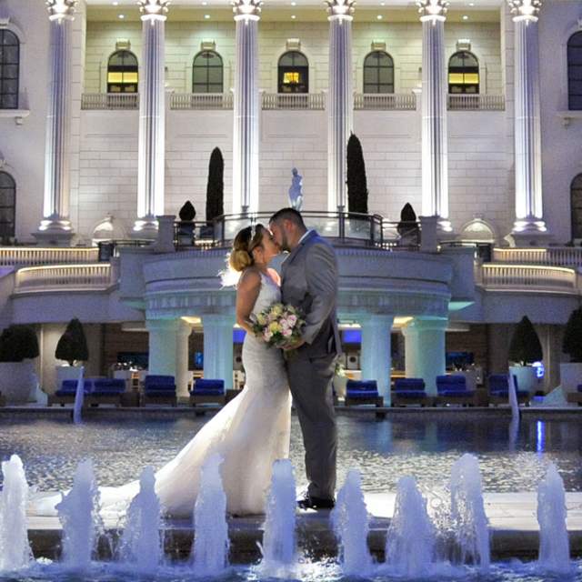 Wedding in front of Caesar's Palace