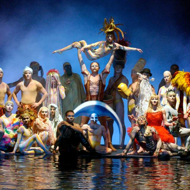 Finale of “O” by Cirque du Soleil performers