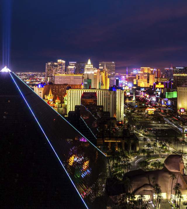 Night view of the Las Vegas Strip.