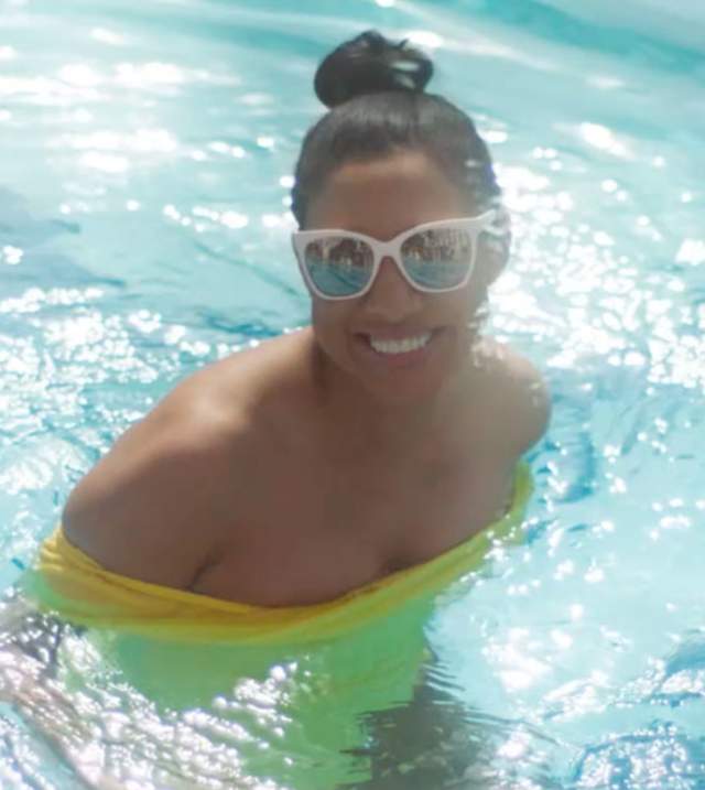 woman in Las Vegas pool